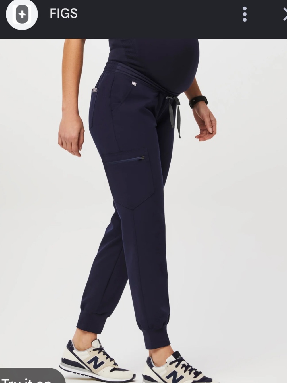 Figs Zamora Maternity Jogger Pants Scrubs Navy Blue